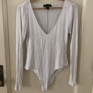 White low cut bodysuit